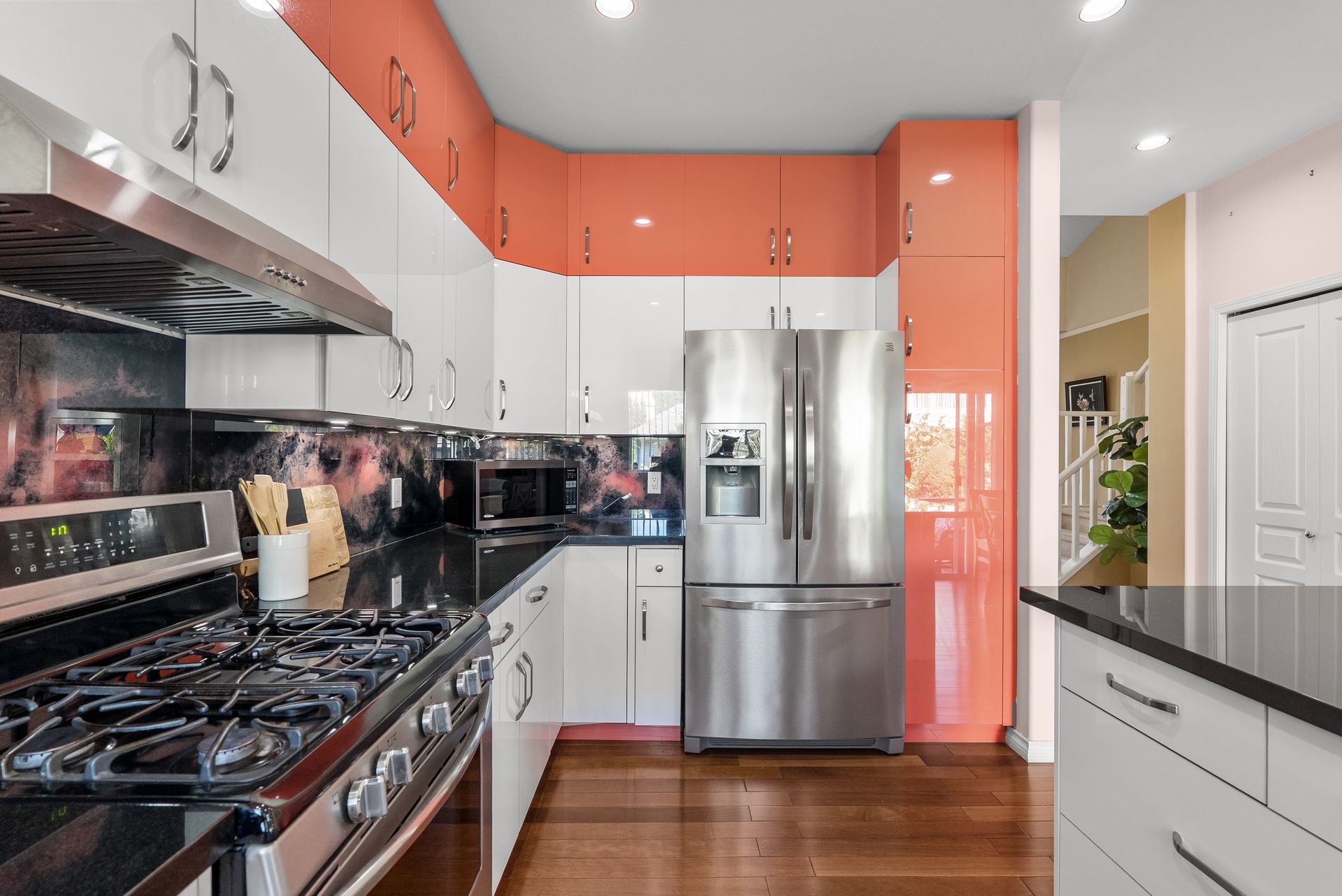 Kitchen with a gas range