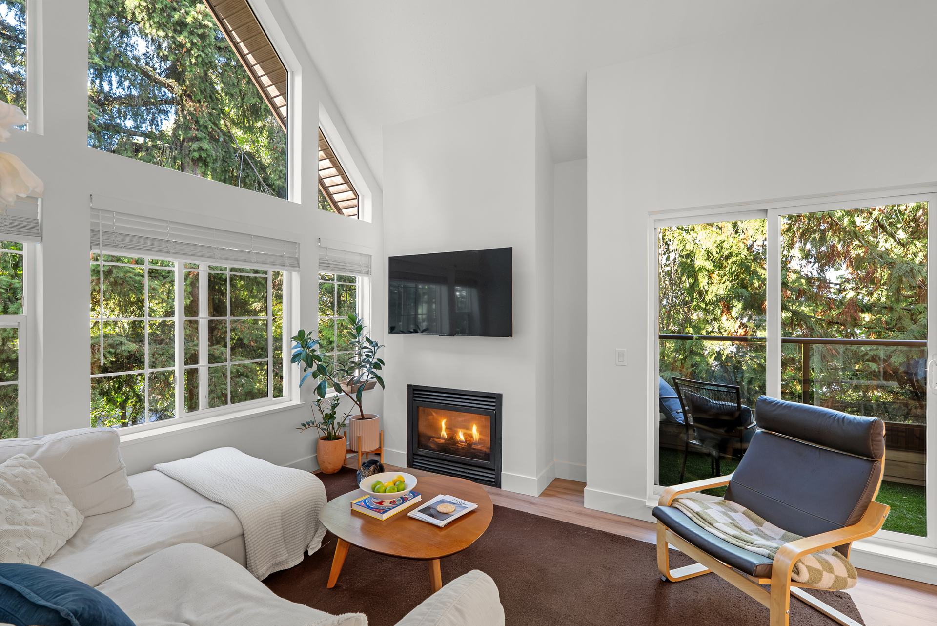 Living room with gas fireplace